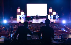 Sound engineer at a concert