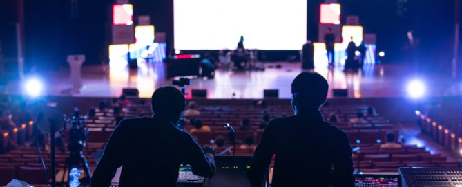 Sound engineer at a concert