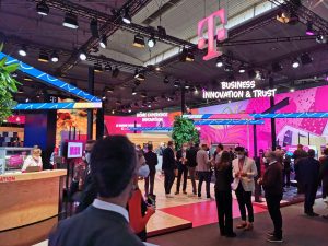 T Mobile 'Business Innovation & trust' booth at a business expo