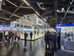 Wide shot of a business expo